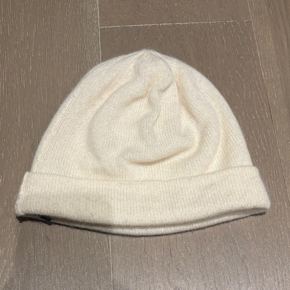 Lord & Taylor Cream Cashmere Hat